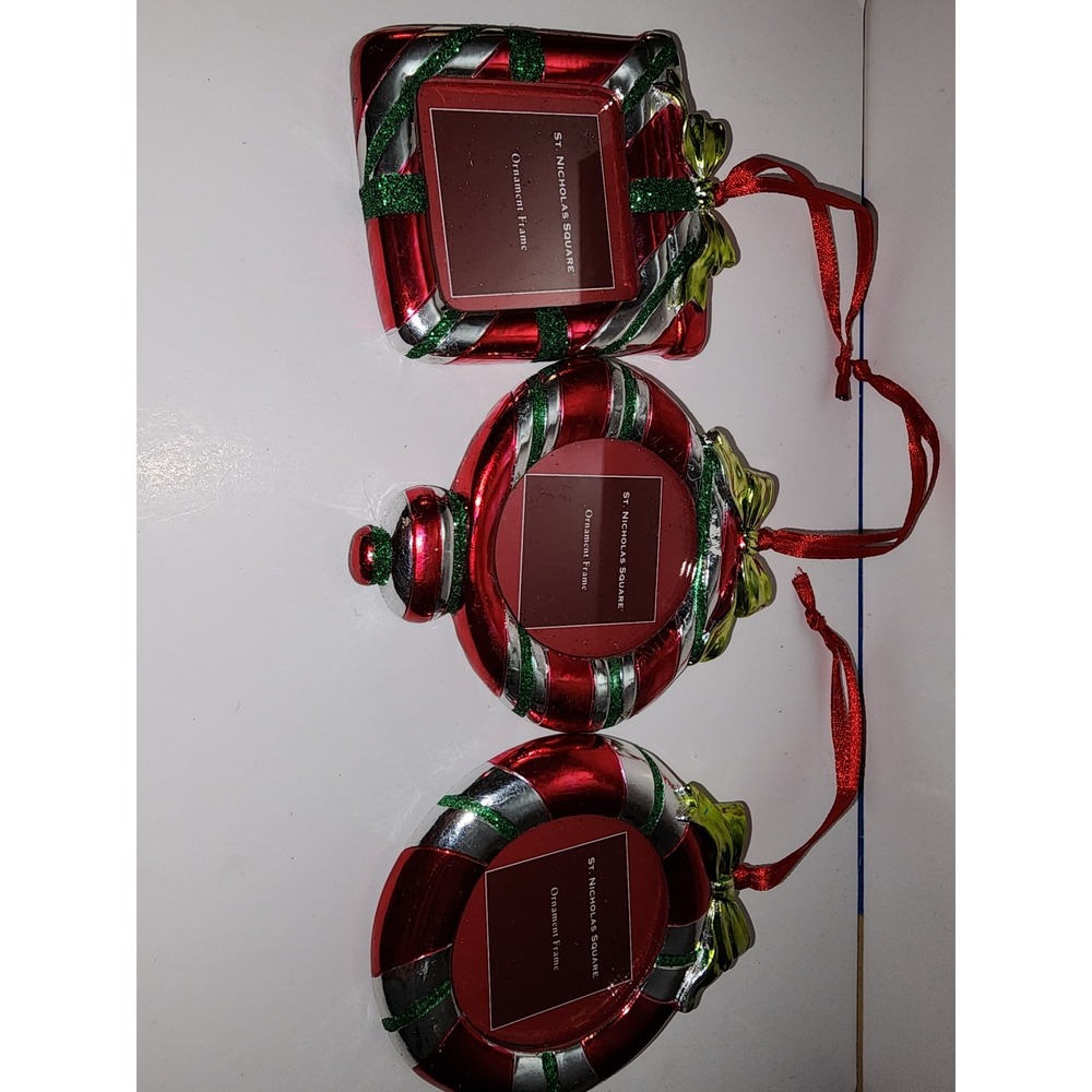 Set of 3‎ St Nicholas Square Christmas picture frame ornaments